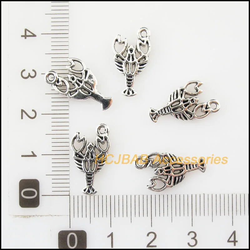 Модные 45 шт Тибетский серебристый цвет животных Скорпион Подвески Кулоны из