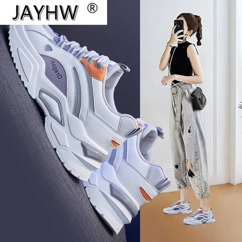 

2021 Spring Women's Fashion Comfortable Sneakers Tennis Shoes Breathable Non-slip Reflective Platform Women's Shoes Casual Shoes