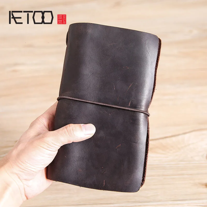 Сумка кошелек AETOO мужская кожаная винтажный многофункциональный бумажник для