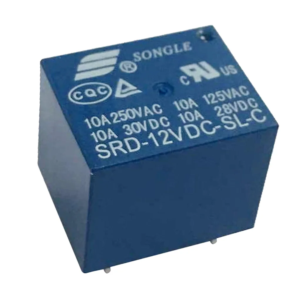 10x 12VDC Мини реле питания SPDT 10A PCB крепление 5 контактов SONGLE | Обустройство дома
