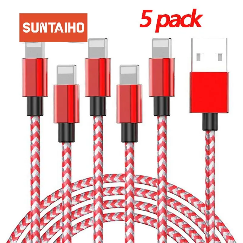 USB кабель Suntaiho для iPhone зарядный 11 XR 7plus XS X Pro Max 8 7 6 6s 5 5s 2.4A быстрое зарядное