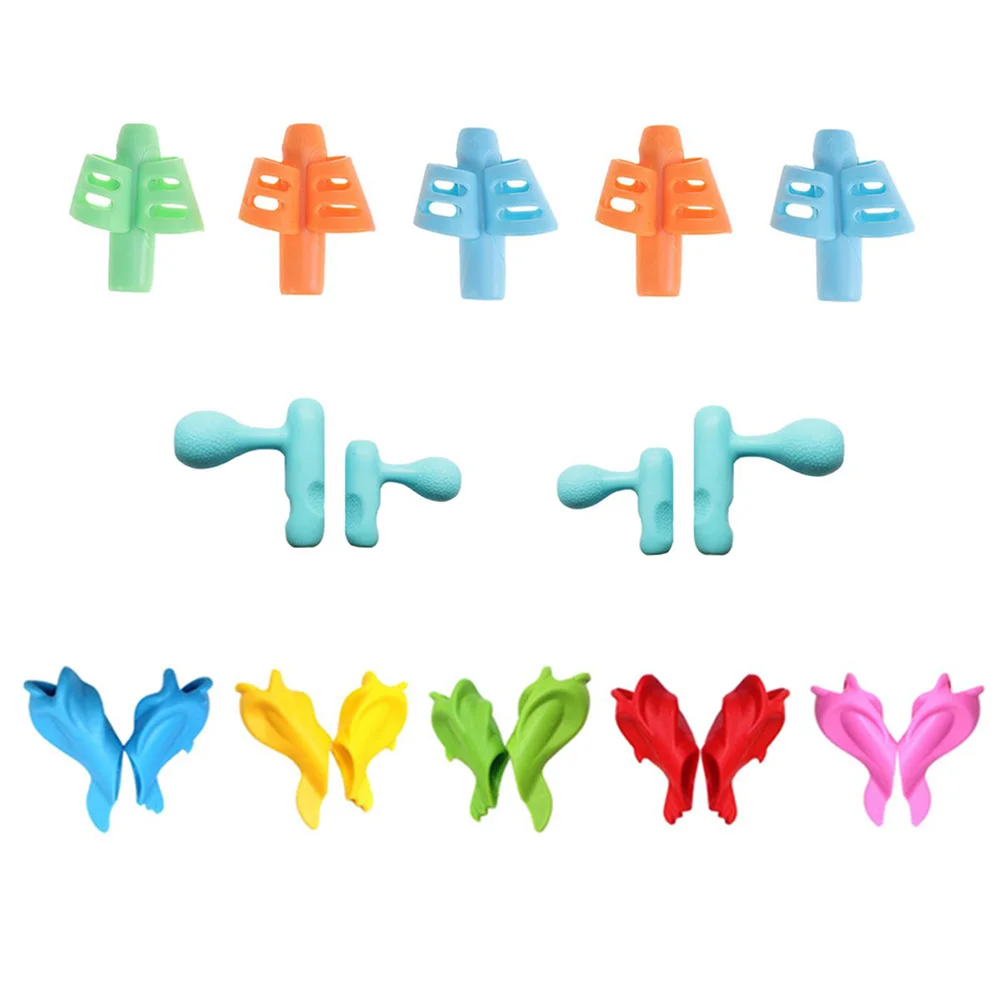 

19pcs Kids Writing Training Device Crossover Pen Gripper Writing Aid for Kids Children Homework Drawing (Random Color, 5pcs Doub
