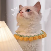 knitted pet bib japanese cat collar soft comfortable custom cute cat collar