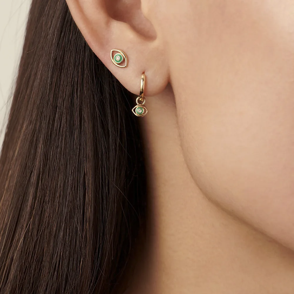 

New Alloy Evil Eye Stud Women's Earrings Cute Mini Ear Stud Gothic Piercing Earrings Set for Women Fashion Jewelry 2021 Gift