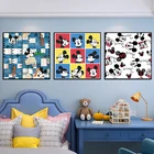 Картины на холсте с изображением Микки Мауса пуха Дональда утки, постеры из мультфильма Диснея и аниме, настенные картины для декора гостиной и дома