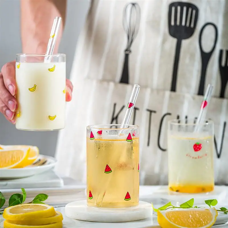 Стеклянная чашка боросиликатная термостойкая для хранения молока фруктового