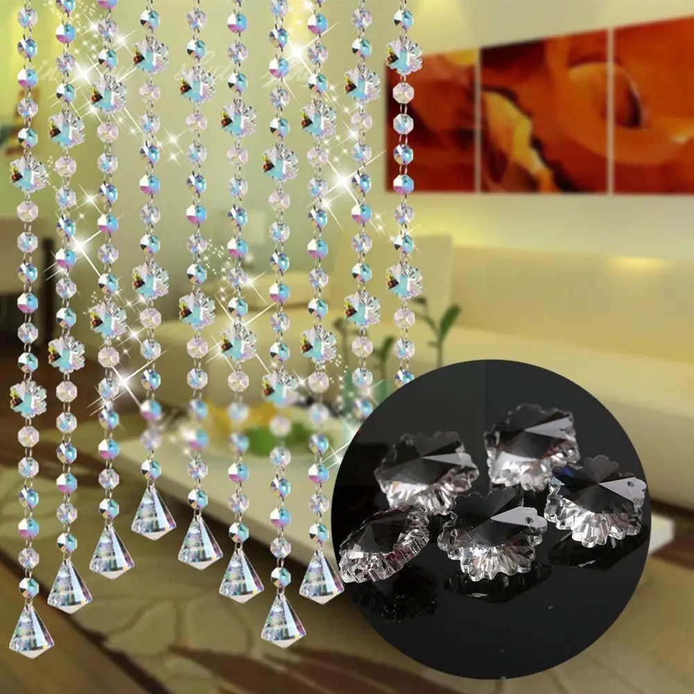 

1 шт., прозрачная стеклянная занавеска с бусинами