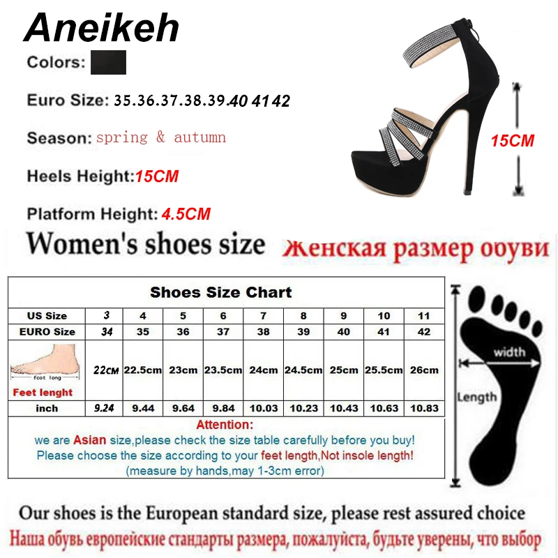 Сандалии Aneikeh женские на платформе пикантные туфли-лодочки с перекрестными