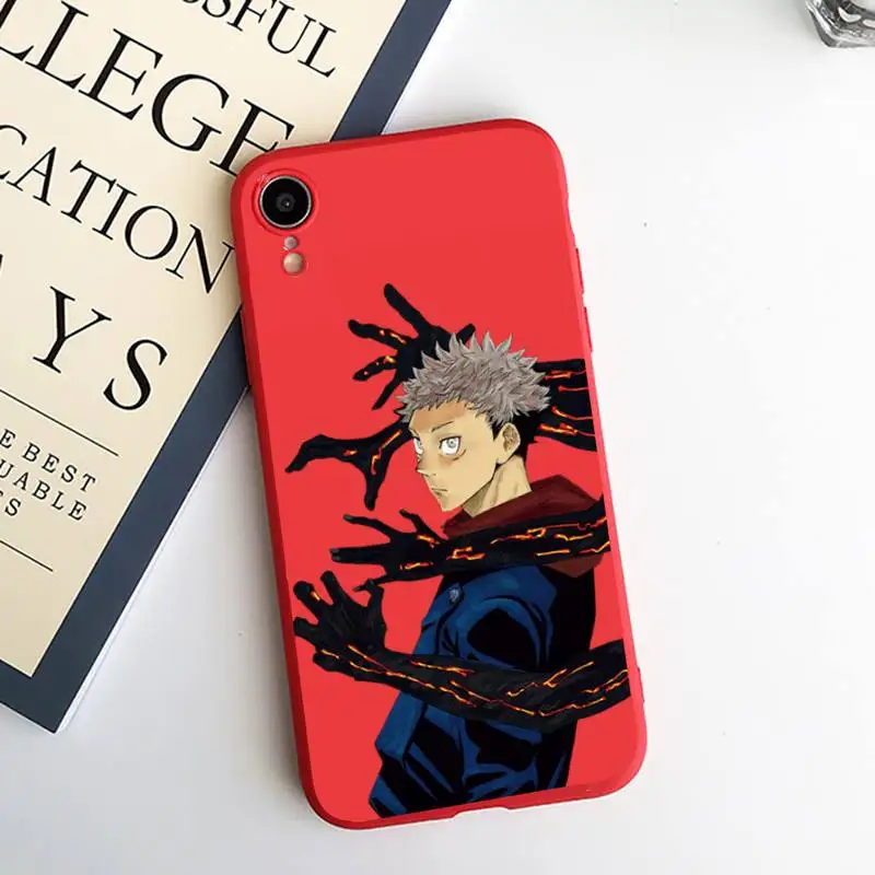 

Anime Cartoon Jujutsu Kaisen Phone Case Candy Color for iPhone 6 7 8 11 12 s mini pro X XS XR MAX Plus