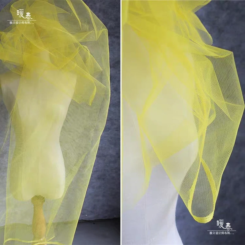

Hexagon Mesh Tulle Fabric Tender Yellow For DIY Patchwork Party Decor Veils Sewing Fluffy Skirts Wedding Dress Designer Fabric