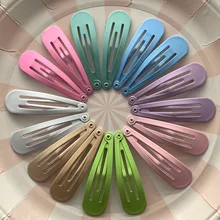 30Pcs/Set 5Cm Mix Solid Color Metal Hairgrip Girls Snap Hair Clips For Children Baby Hair Accessories Women Barrettes Clip Pins