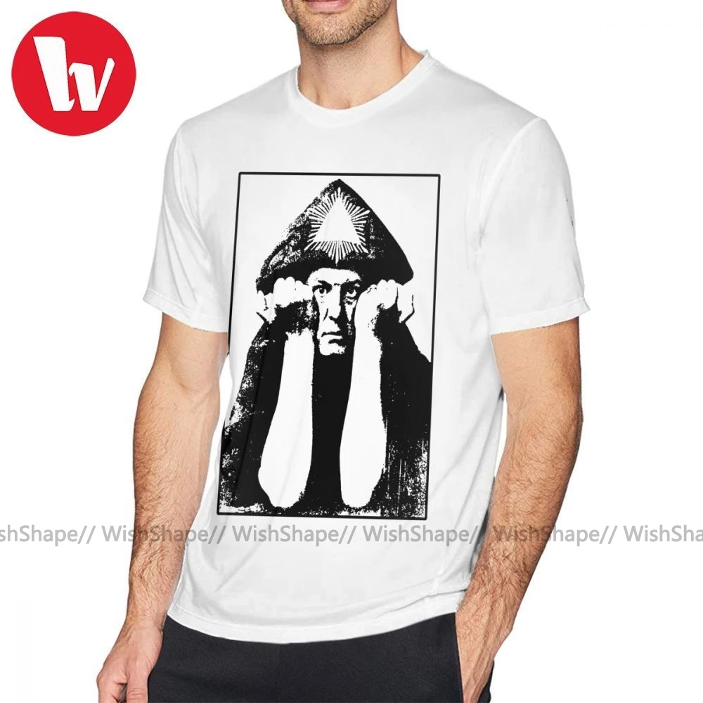 Ozzy osborn футболка Aleister Crowley Футболка 100% хлопок модная Милая Мужская с коротким