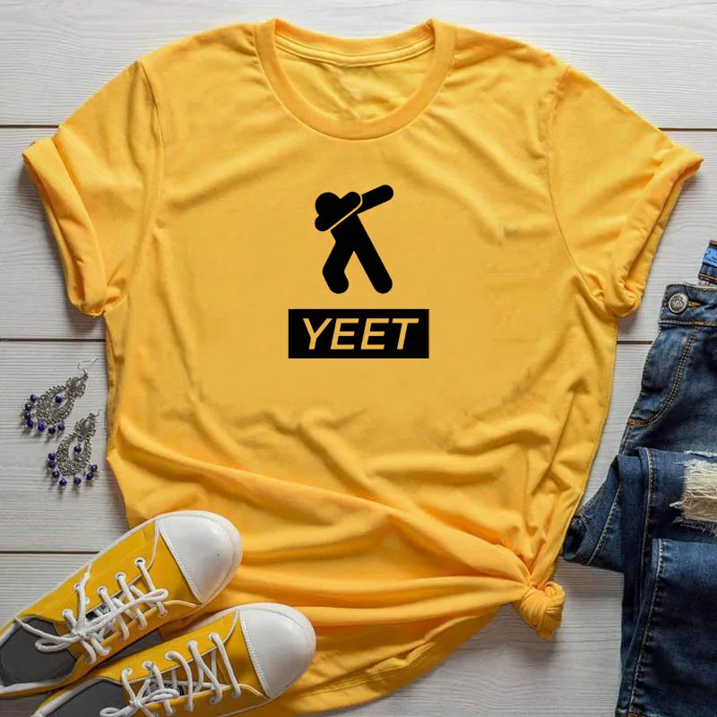 Смешные Женские рубашки Yeet уличная одежда хипстерская футболка в стиле