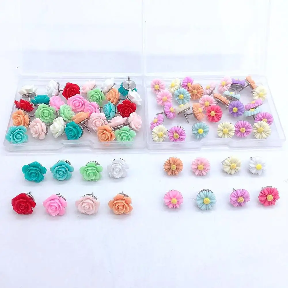 30 шт. оффисная декоративная канцелярские кнопки красочные булавок для дома Floret