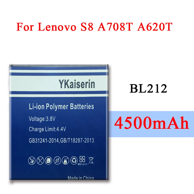 Фото 4500 мАч BL212 100% Новый аккумулятор для Lenovo S898 A708T A628T A620T A688T A858T A780E A785E S8 S898T 2000