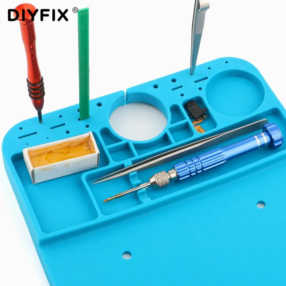 DIYFIX Теплоизоляционный силиконовый коврик для микроскопа Настольный коврик платформа для обслуживания микроскопа BGA паяльная ремонтная станция инструмент