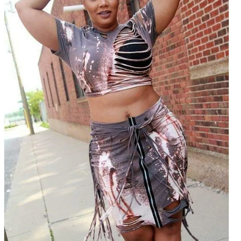 

Комплект из двух предметов с юбкой и круглым вырезом, с принтом