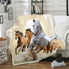 Бархатное плюшевое одеяло для девочек, покрывало с рисунком лошадей, лошадей, покрывало на диван, для путешествий, 01