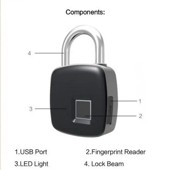 Электронная заряжаемая через USB Смарт замки без ключа с отпечатком пальца