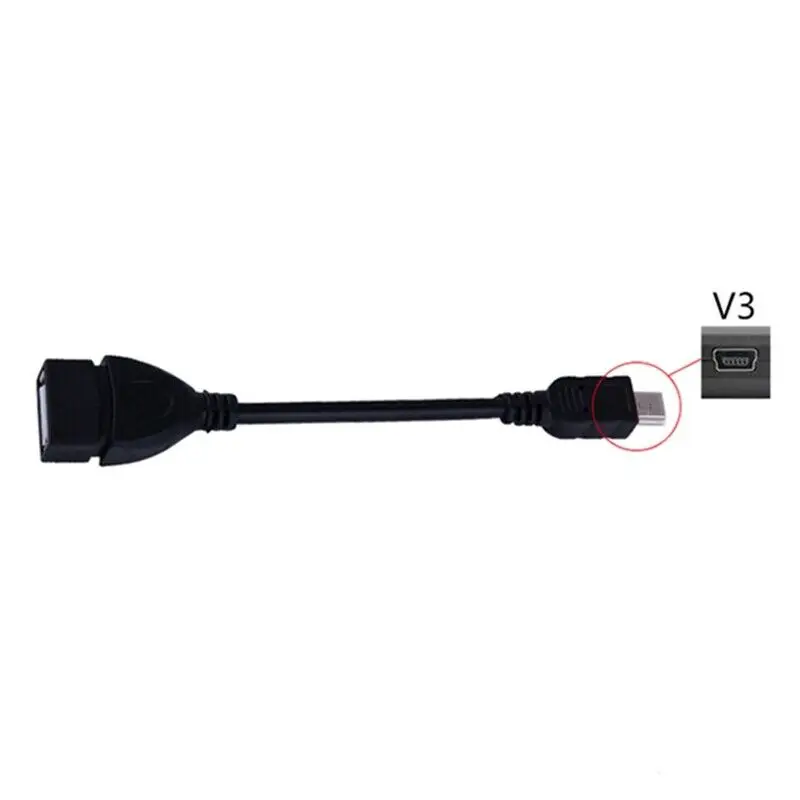 2000pc Test before send USB A Female to Mini B Male Cable Adapter 5P OTG V3 Port Data For Car Audio Tablet MP3 MP4 |