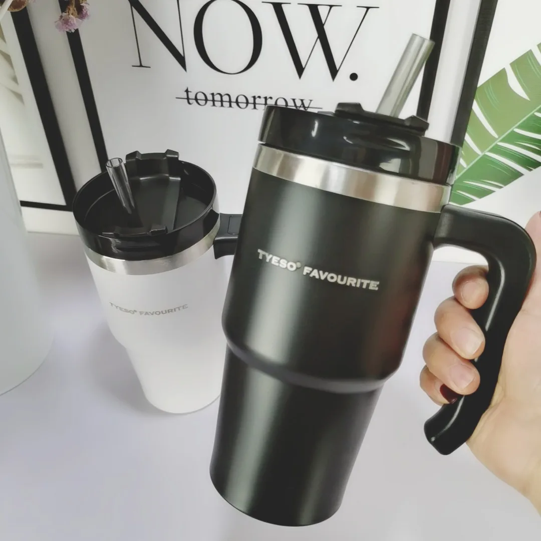 

Office handle thermos cup straw ice tyrant cup