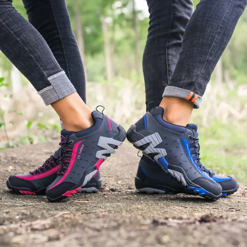 Outdoor Sneakers Men's Hiking Shoes Breathable Non-slip Rock Climbing Shoes Man High Quality Unisex Waterproof Trekking Sneakers