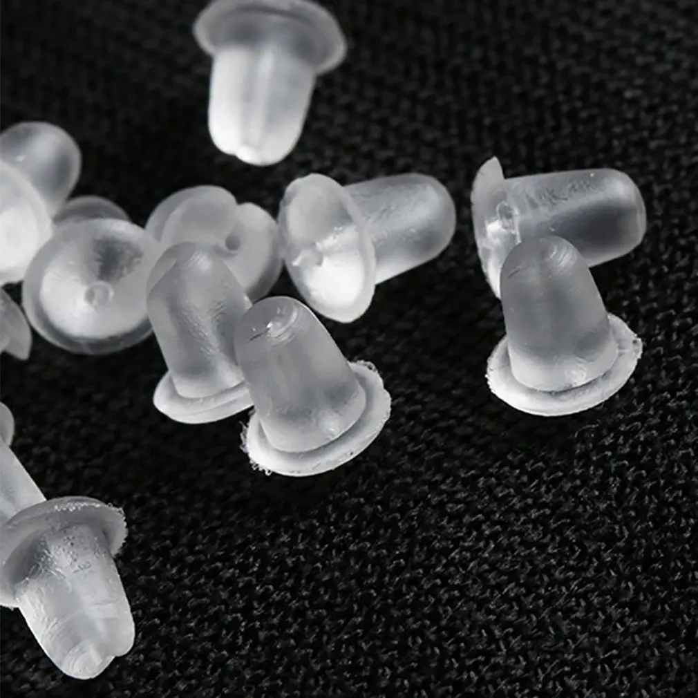 

200pcs 3/4/5/6MM Soft Silicone Rubber Earring Back Stoppers For Stud Earrings DIY Jewelry Making Earring Findings Accessories