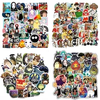 50pcs miyazaki hayao anime kawaii totoro stickers moving castle spirited away cartoon stickers for laptop luggage kids toys f4