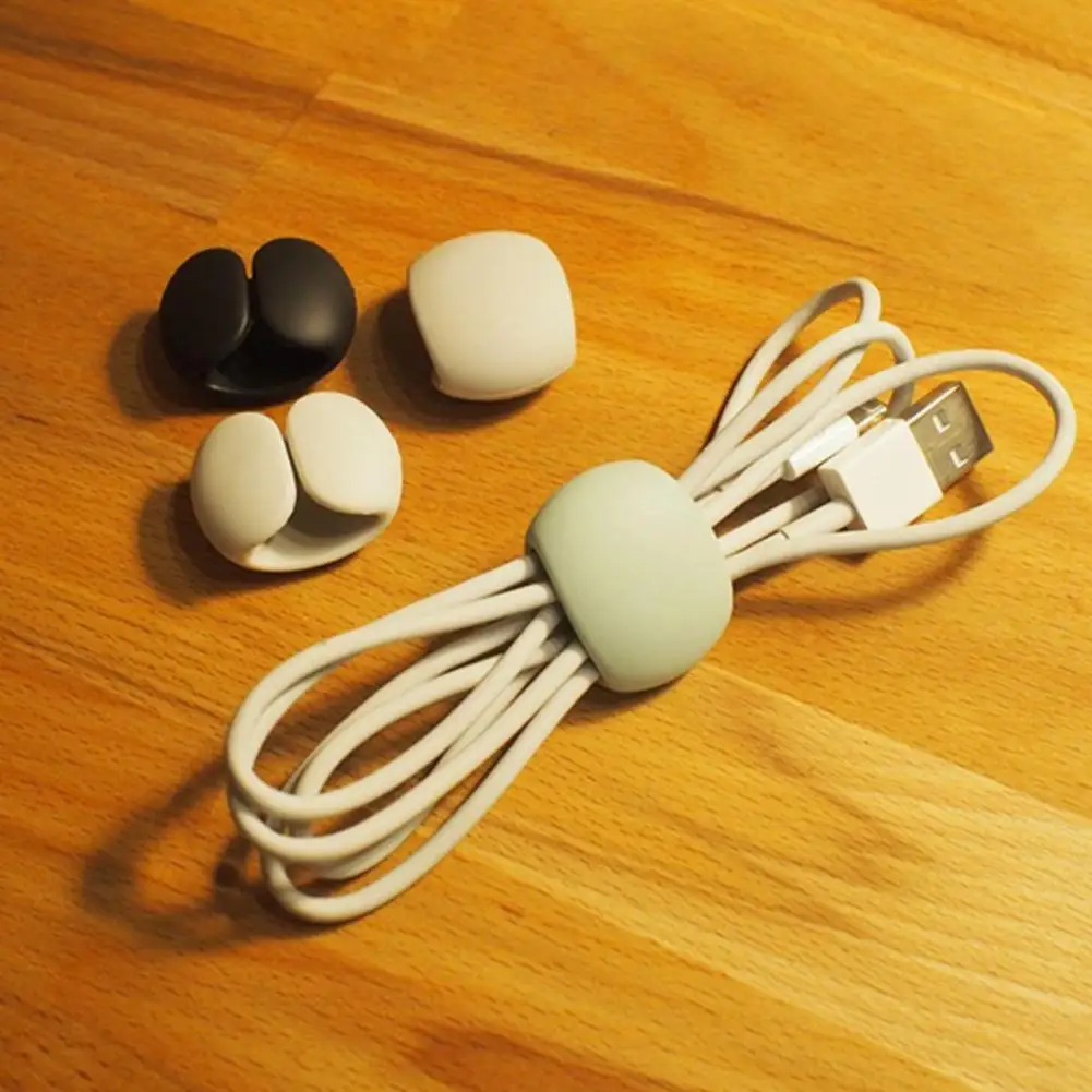 4pcs/set Kawaii Mobile Phone USB Cable Organizer Clip Wire Headset Holder Line Winder Bag Decro | Канцтовары для офиса и дома