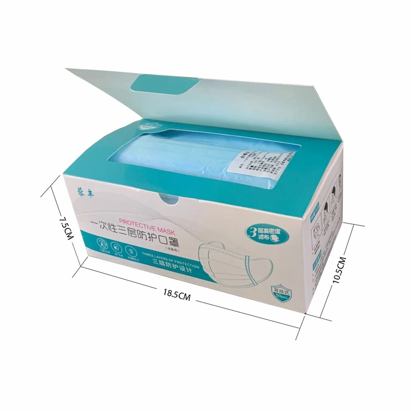 

In stock 50pcs Blue Mouth face Mask Disposable Non-Woven Three-layer Filter Unisex Anti-dust Mouth Nose Proof Mask