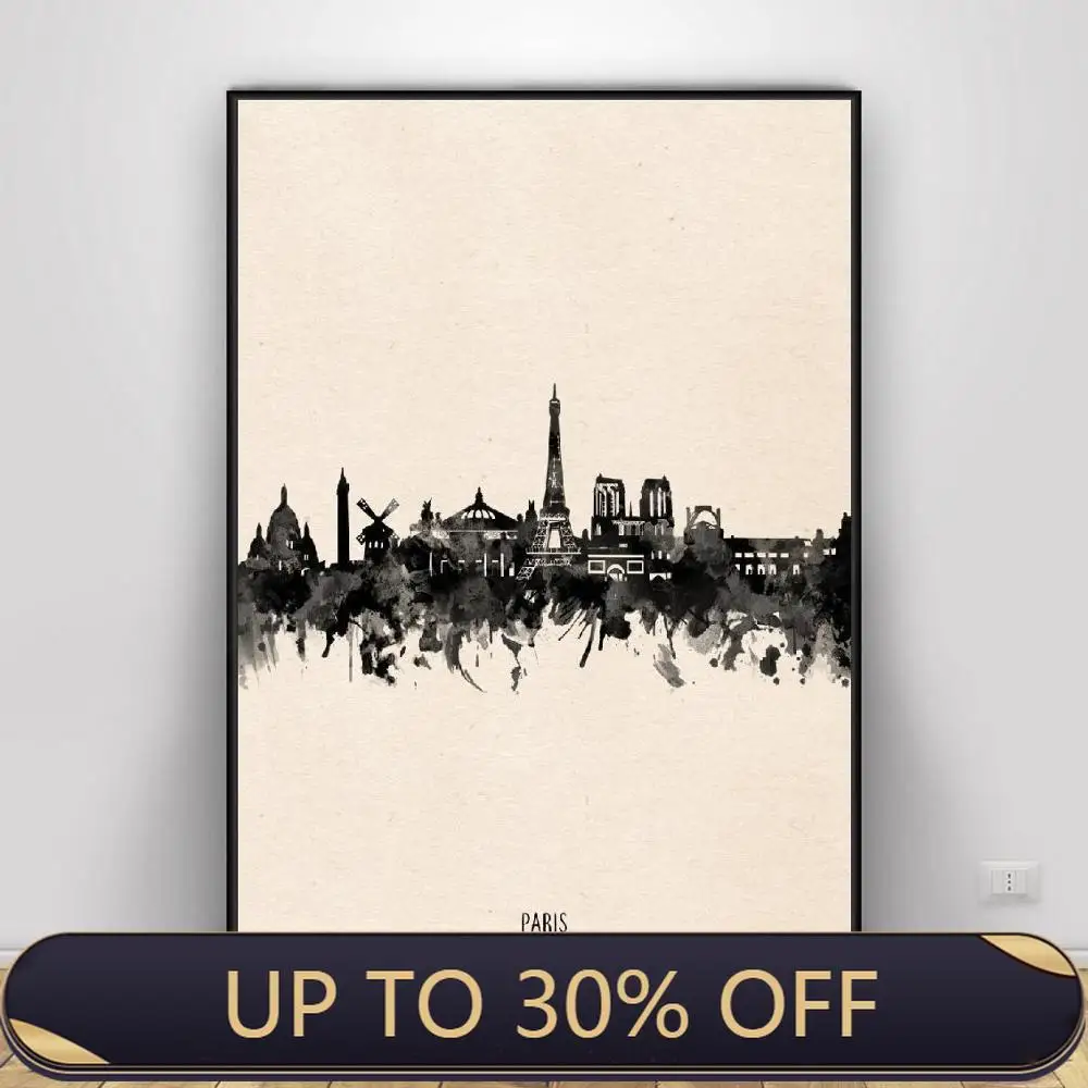Лондонский город черные чернила Художественная печать современный плакат