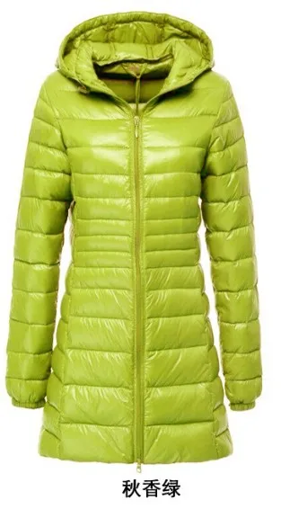 green 7XL 8XL плюс длинный пуховик женский зимний ультра легкий пуховик женский с капюшоном пуховик женский большой размер пальто - Цвет: green