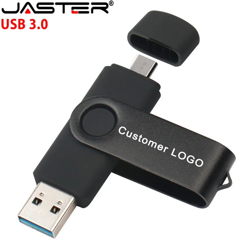 

JASTER USB 3.0 Metal USB Flash Drive OTG Pen Drive 16GB Pendrive 2 in 1 Micro USB Stick 32GB 64GB U Disk 128GB Free Custom LOGO