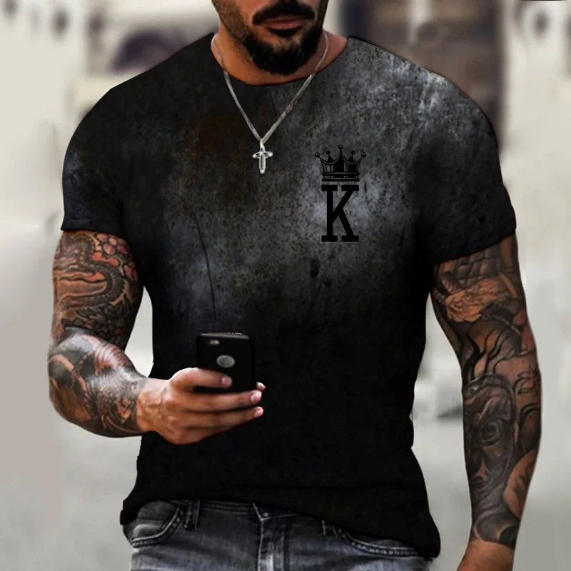 

Handsome Men T Shirt K Crown 3D Print Short Sleve Tees Fashion Men Streetwear Personality Tops 2021 Summer Unisex Tops Clothes