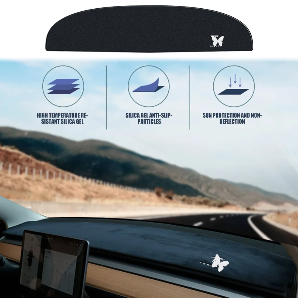 

For Tesla Model 3 2021 Dashboard Mat Cover Dustproof Non Slip Mat Dash Protecter Sunshade For Tesla M3 Car Accessories
