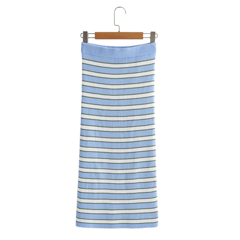 

JC·KILIG New Blue and White Pullover of 2021 With Elastic Waist Skirt L3147
