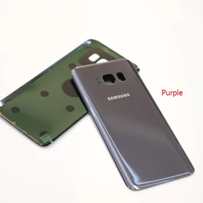Purple Задняя крышка galaxy s8 Samsung S8 Plus, оригинальная задняя крышка, 3D стеклянный Чехол-батарея для samsung S8 Plus, запасная крышка корпуса+ клейкая наклейка - Цвет: Purple