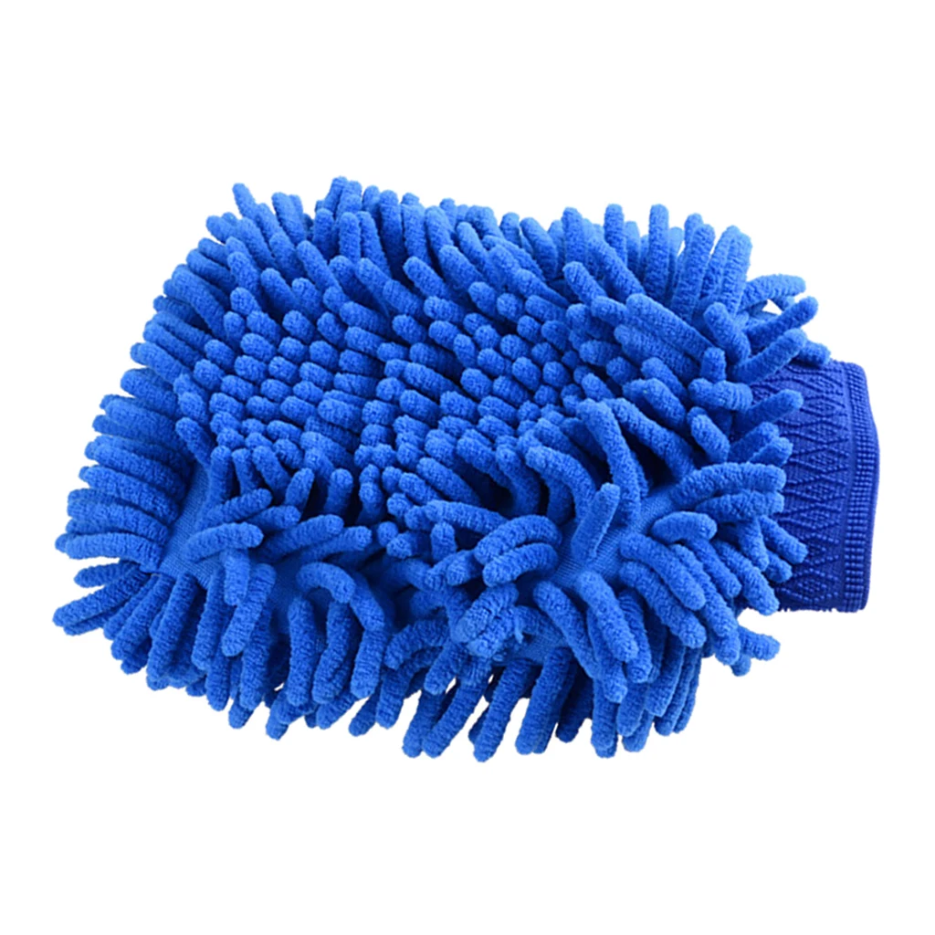 

NEW Automobile Car Brown Microfiber Chenille Mitten Washing Cleaning Glove
