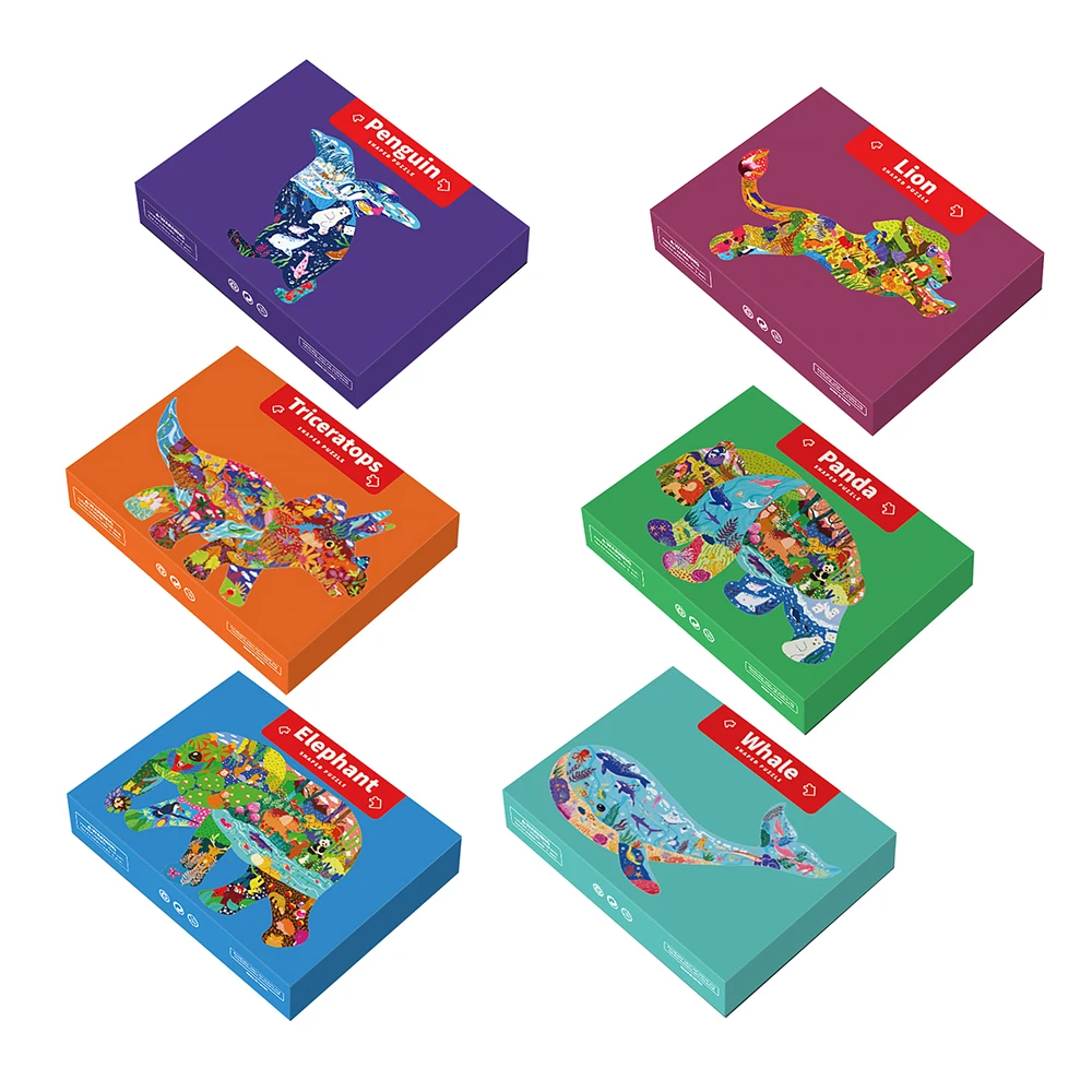

Jigsaw Cartoon Children's Educational Toys Early Education Alien Puzzle Dinosaur Marine Animals Paper Puzzle Game