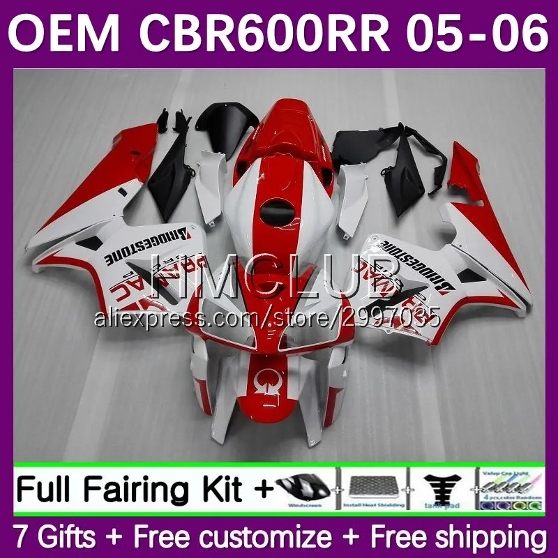 

Injection Body For HONDA CBR600RR CBR 600CC 600RR PRAMAC red 2005 2006 4No. 18 CBR600F5 CBR600 600 RR CC F5 05 06 OEM Fairings