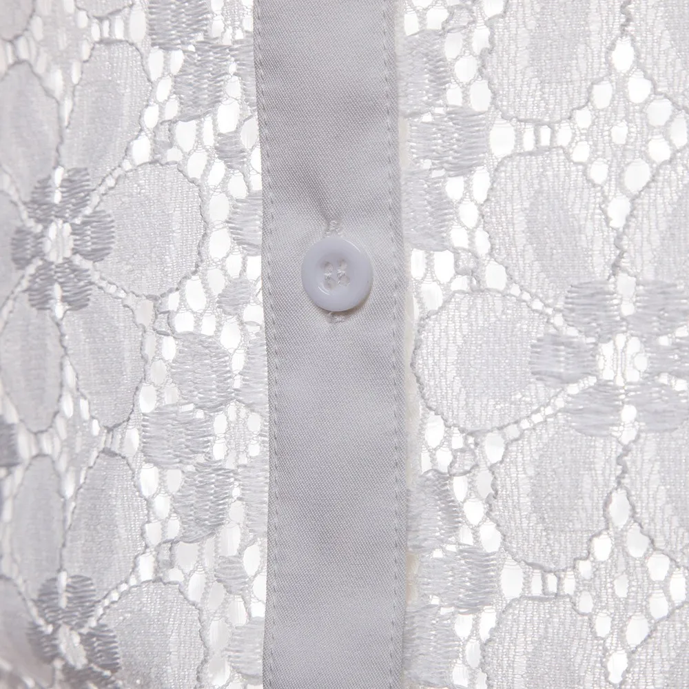 Рубашка мужская Осенняя Повседневная кружевная рубашка с длинным рукавом