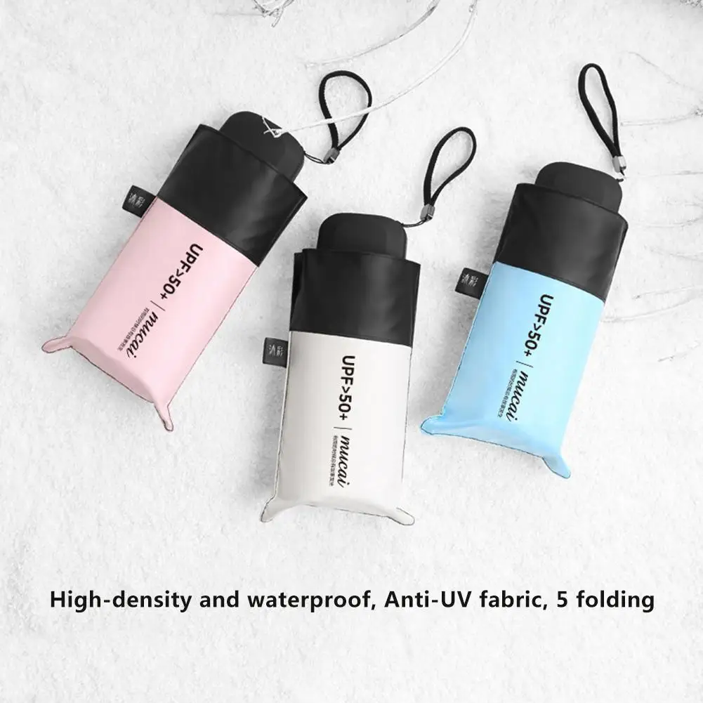 Мини карманный зонт складной зонтик от солнца для женщин путешествий защиты