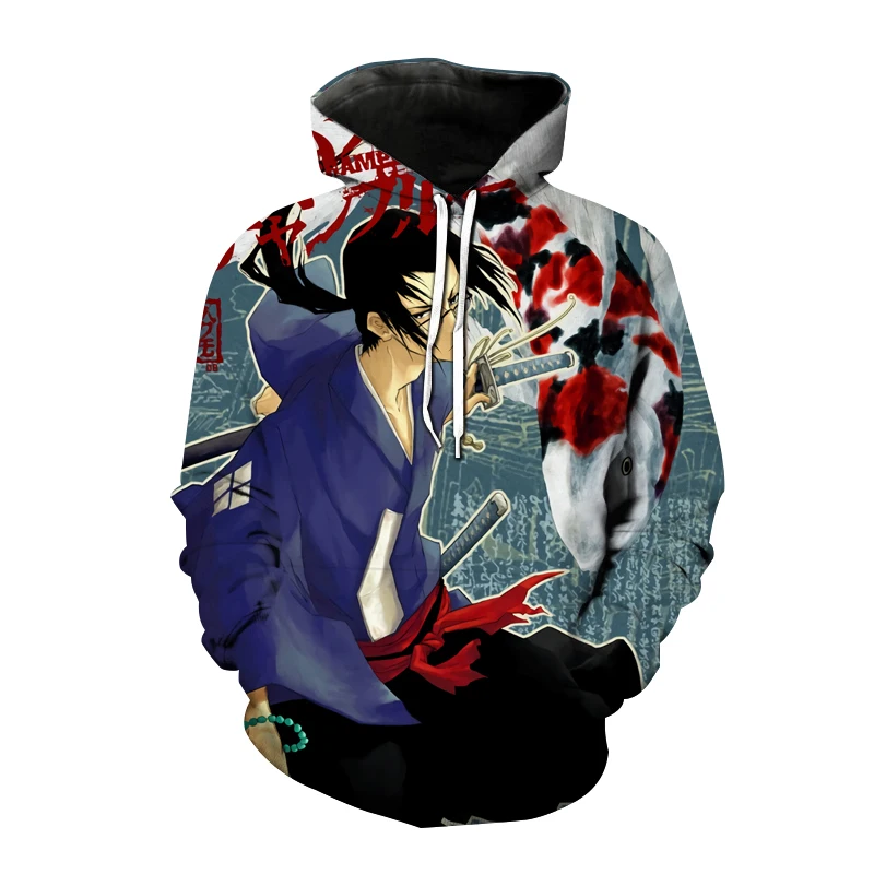 

2021 Japanese Samurai Champloo 3D Print Hoodie Autumn Anime Harajuku Sweatshirt Men's Women's Fashion Hooded Hip Hop Streetwear