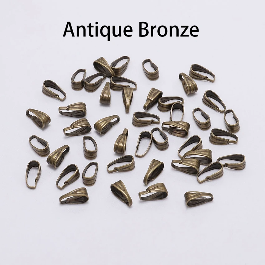 Bronze 100 шт./лот, браслет, ожерелье, сделай сам, аксессуары для ювелирных изделий, амулеты, зажимы для подвески, застежка, разъемы для изготовления ювелирных изделий - Цвет: Bronze