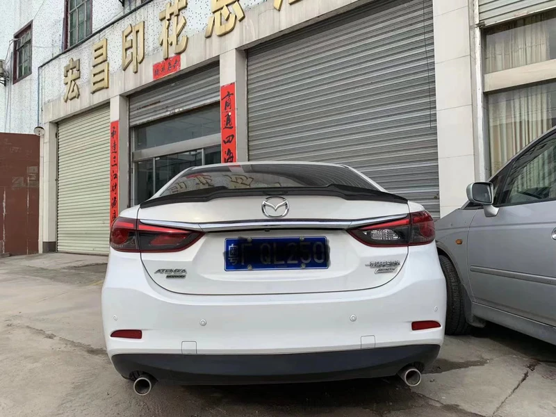 M4 Стиль углеродного волокна задний багажник спойлер крыло подходит для Mazda 6 Atenza