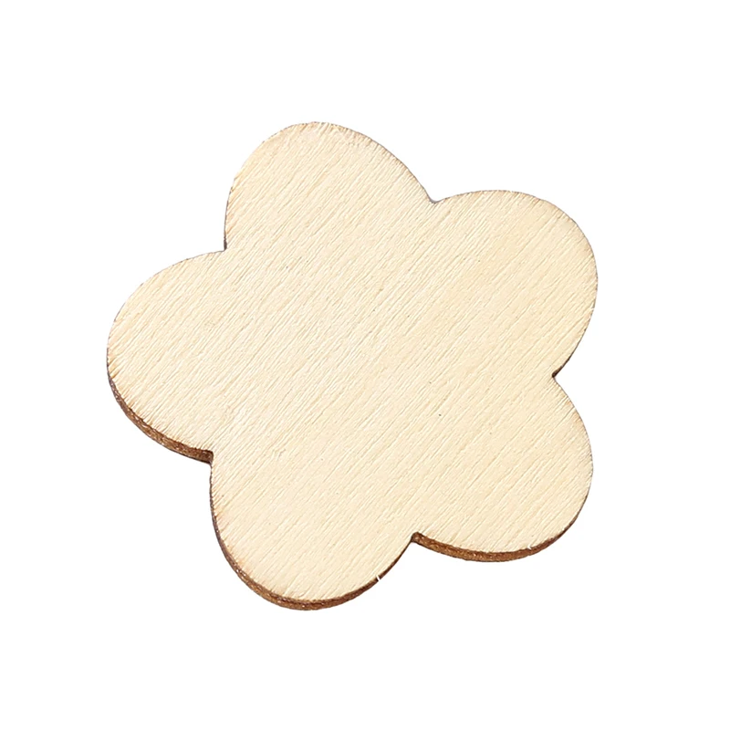 

50Pcs Mini Plum Blossom Wooden DIY Craft Accessories Rustic Wedding Party DIY Embellishment Arts Decorative Scrapbooking