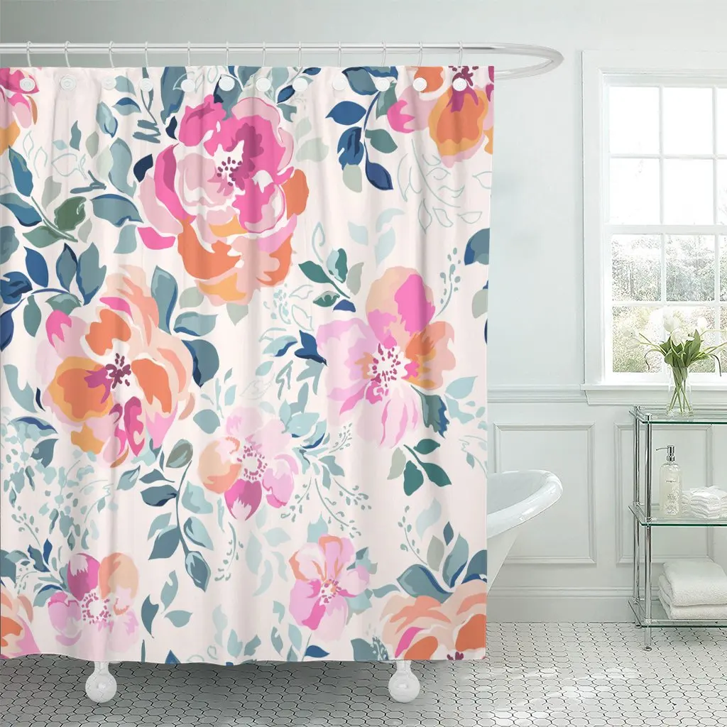 Платье с цветочным рисунком оранжевого цвета розовый цветок зеленый узор краска