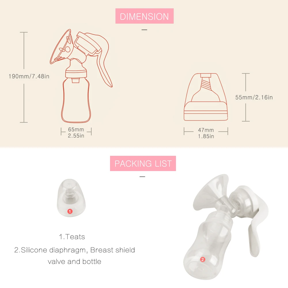 

Breast Pump Baby Nipple Manual Suction Milk Pump Feeding Breasts Pumps Milk Bottle Sucking Postpartum Supplies Accessories
