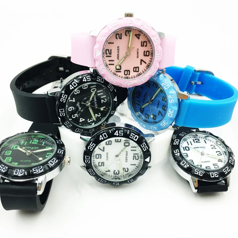 Часы наручные женские кварцевые милые модные простые Стильные с розовым желе