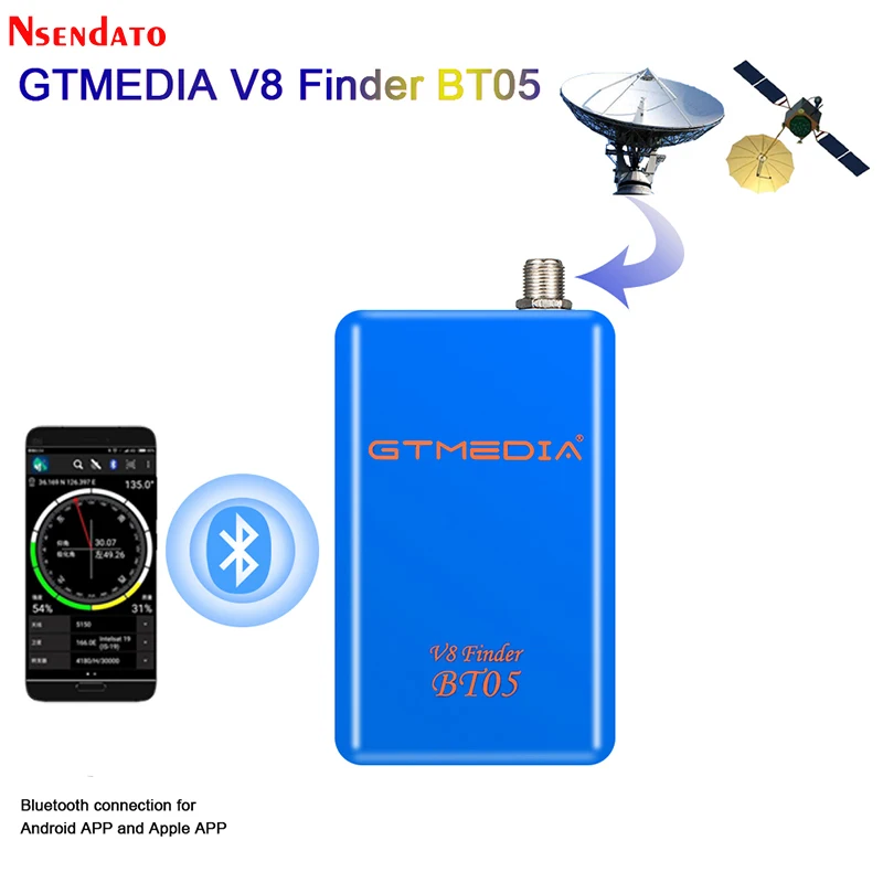 GTMEDIA Freesat V8 Finder BT05 1080P Satfinder DVB-S2 satellite finder для Android IOS Цифровой Bluetooth HD спутниковый |